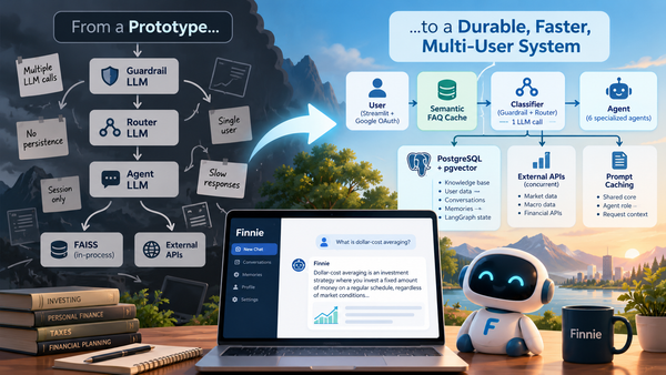 Re-Architecting Finnie: From a Prototype AI App to a Durable, Faster, Multi-User System