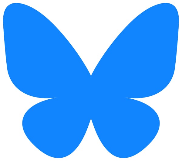 Blue silhouette of a stylized butterfly