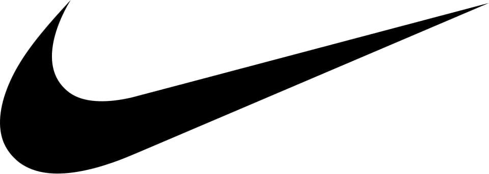 B&W image of the trademark Nike “swoosh”