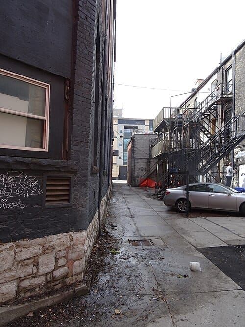 Photo of an urban back alley