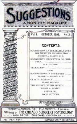 Cover of “Suggestions” magazine, October 1898