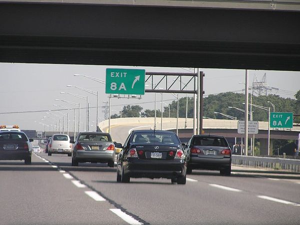 Photo of cars driving on the New Jersey Turnpike near Exit 8A