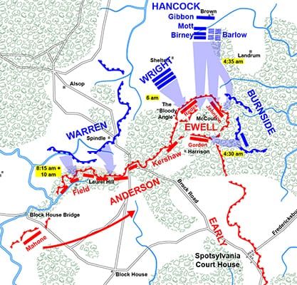 Map depicting a bulge in a defensive line under attack by enemy forces