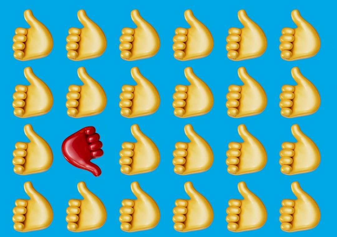 a blue background with a bunch of cookies and a red object