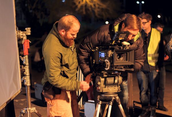 London, UK - Film Crew On Location Night Shoot
