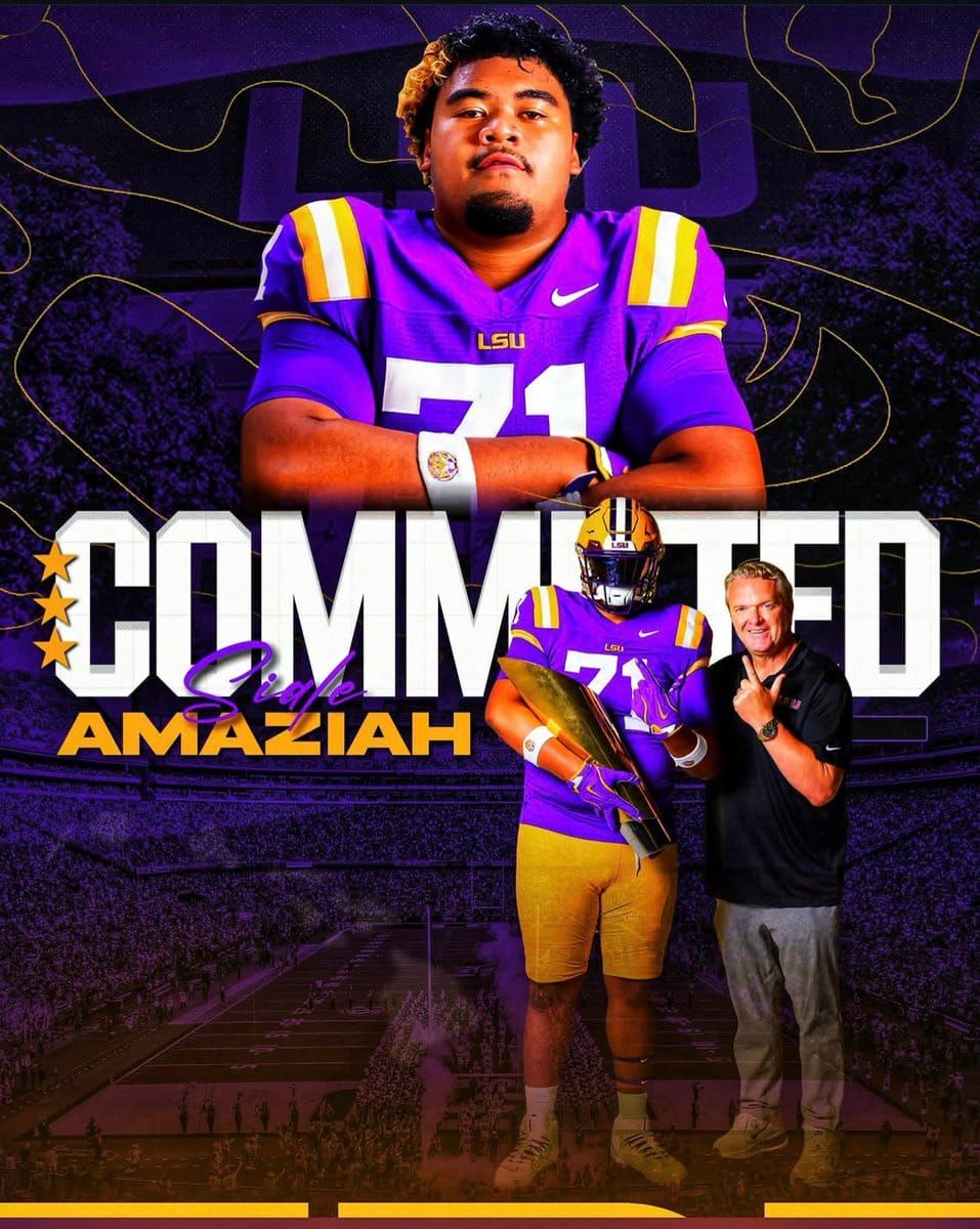2027 three-star OT Amaziah Siale (No. 43 at position, 89 rating per 247Sports), the 6-6, 360-pound lineman…
