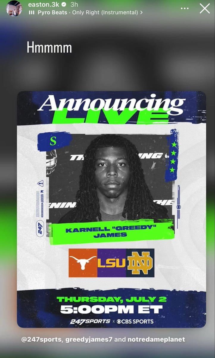 4-star safety Karnell “Greedy” James, the Texas commit ranked among the top prospects in the 2027 class, is…