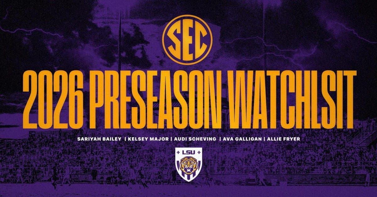 Five LSU soccer players, including senior forward Ava Galligan, were named to the 2026 SEC Soccer Preseason…