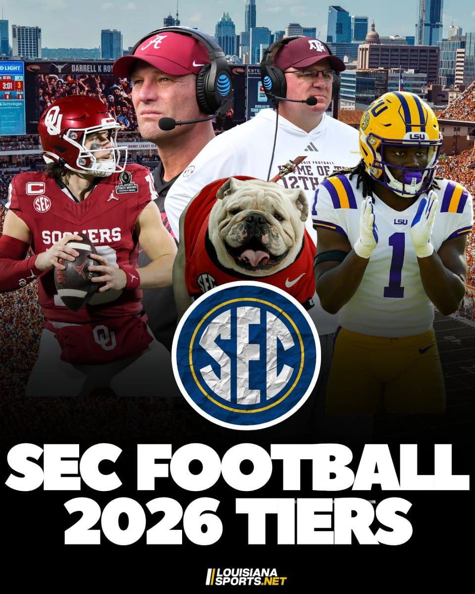 Louisiana Sports slots LSU into its Tier 2 for 2026 alongside Georgia and Oklahoma as teams that can compete…