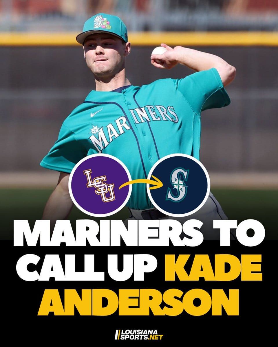 Former LSU ace Kade Anderson, the Mariners’ top prospect, will make his MLB debut Saturday against the Cubs