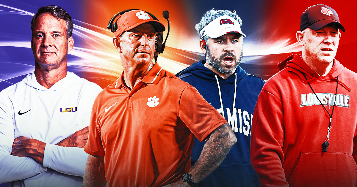 Week 1 is loaded. On3 has LSU-Clemson and Ole Miss-Louisville at the top of the board. Sat Sep 5, 6:30 CT, Death Valley, ABC. Favorite by a touchdown-plus. (On3)
