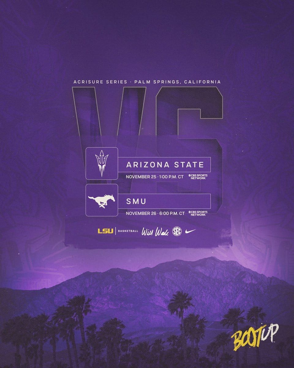 LSU men's basketball announced its trip to Palm Springs for the Acrisure Series, where the Tigers will face…