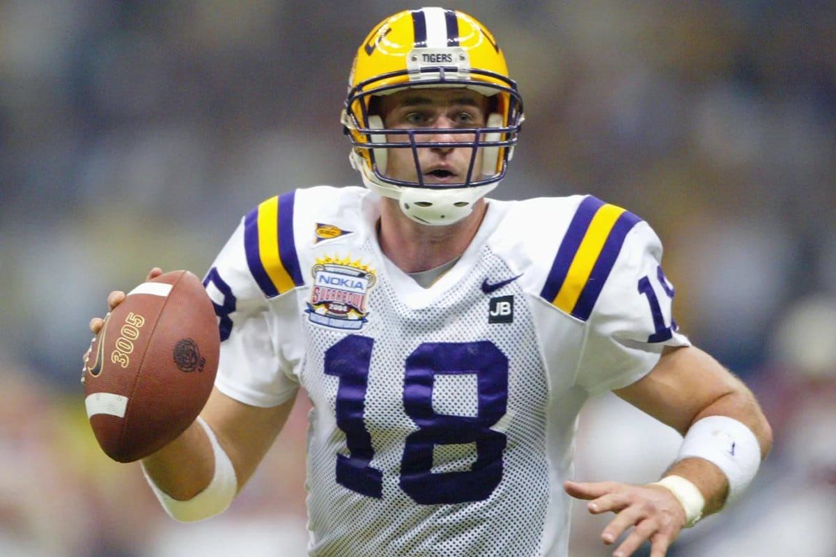 LSU’s 18-day football countdown highlights former QB Matt Mauck (2001–2003), the starter who wore No. 18 and…