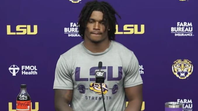 LSU RB Dilin Jones discussed the Tigers’ run game and rebuilt offensive line ahead of the season —…