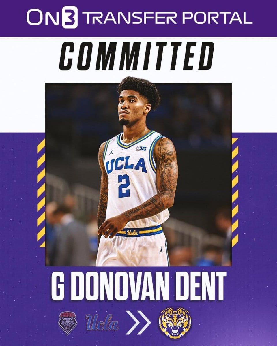 Guard Donovan Dent, UCLA transfer and former Mountain West Player of the Year at New Mexico who averaged…