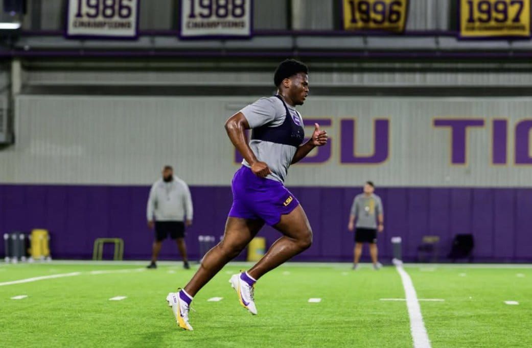 LSU freshman DL Lamar Brown was back at practice on Friday, appearing in video from the session