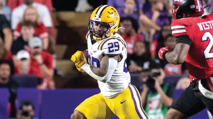 LSU running back Caden Durham, listed as the fourth-team option, produced a pair of 70-yard runs in the…