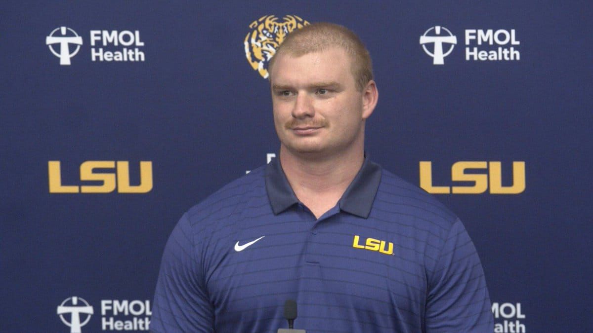 LSU left guard Bo Bordelon discussed waiting his turn and what he has seen from the Tigers offense during…