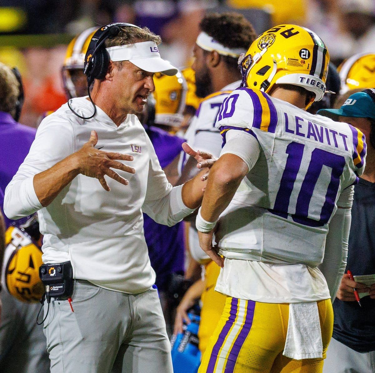 Friday Forecast energy: LSU made the Clemson statement. Now the different test — stay sharp vs Louisiana Tech with the SEC opener at Ole Miss looming. Kiffin already framing it as a focus week, not a letdown week. (ScarboroughMike / WWL / AP)