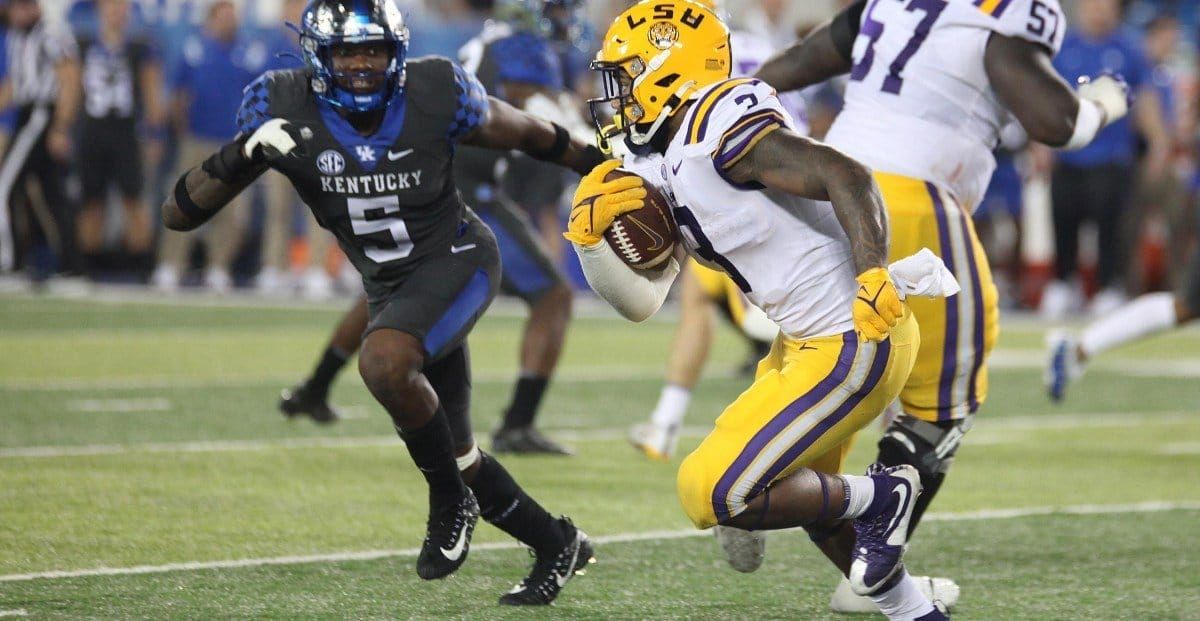 LSU opened as a 9.5-point favorite at Kentucky, where it hasn’t won since the 2002 Bluegrass Miracle