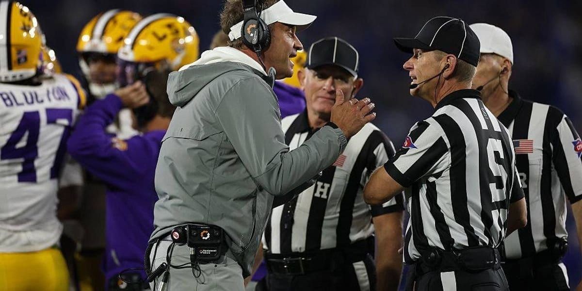Kiffin says the line judge told him there was “too much at stake” to blow Kentucky’s goal-line push dead before halftime