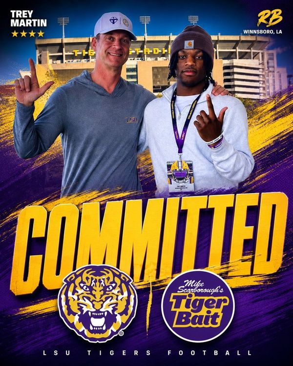 Four-star RB Trey Martin from Franklin Parish in Winnsboro, Louisiana, committed to LSU and shut down his…