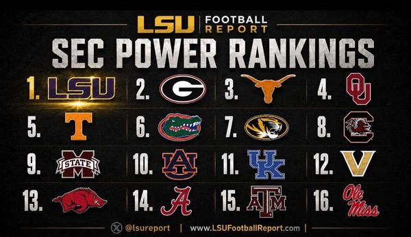 LSU Football Report shared its latest SEC Power Rankings via X, complete with research-team analysis and…