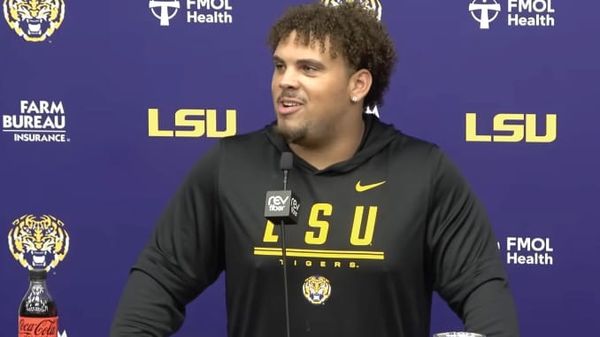 LSU center Braelin Moore addressed fall camp media as the fifth-year senior leading the offensive line into…