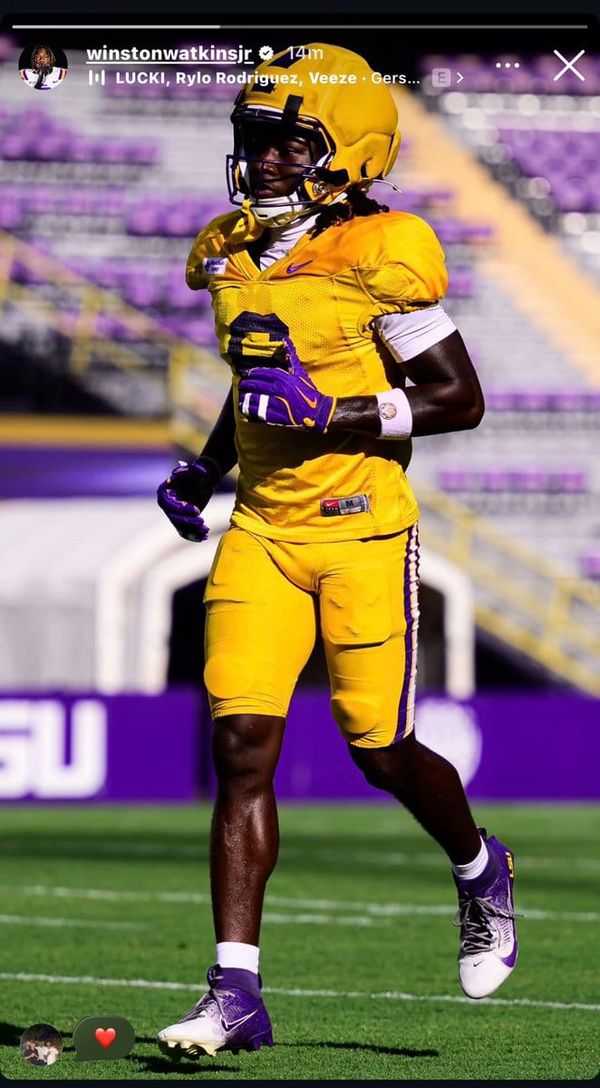 LSU's Winnie Watkins participated in yesterday's scrimmage with his fingers taped, marking his return after…