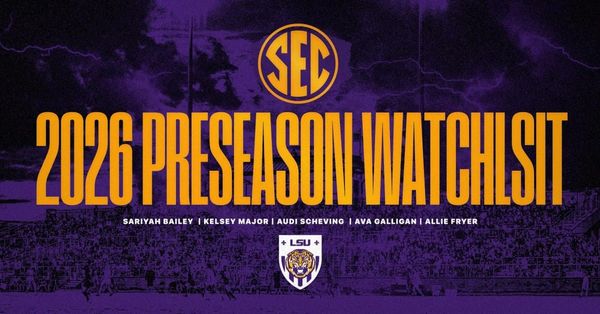 Five LSU soccer players, including senior forward Ava Galligan, were named to the 2026 SEC Soccer Preseason…