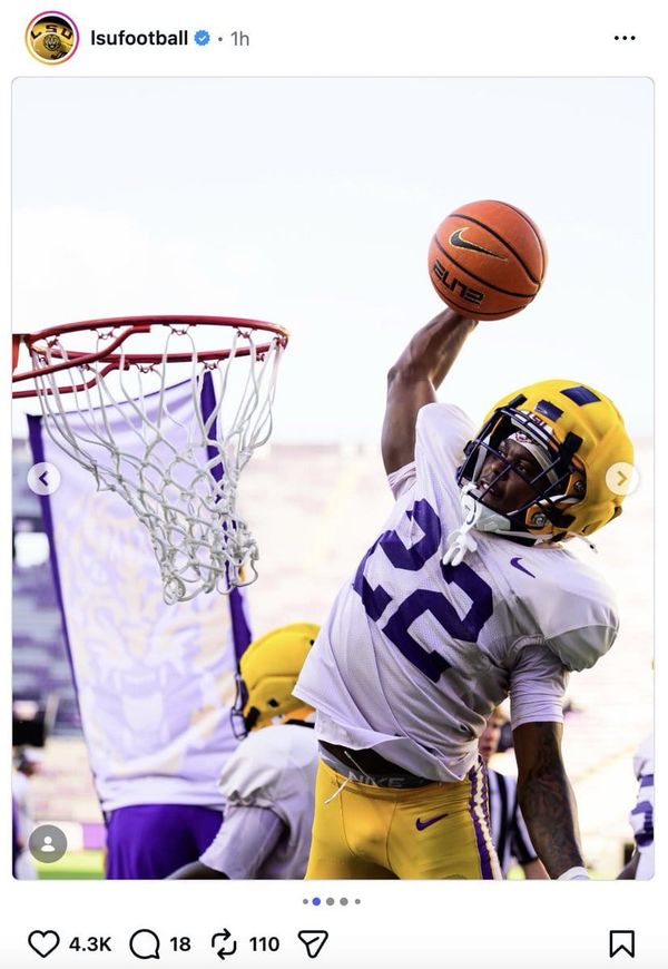 LSU RB Harlem Berry threw down during Saturday's scrimmage