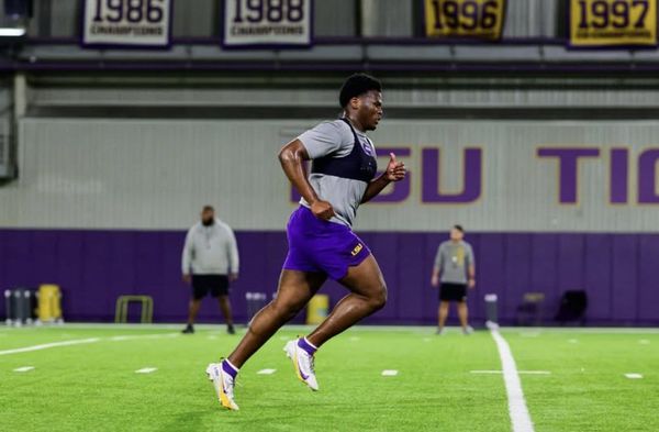 LSU freshman DL Lamar Brown was back at practice on Friday, appearing in video from the session