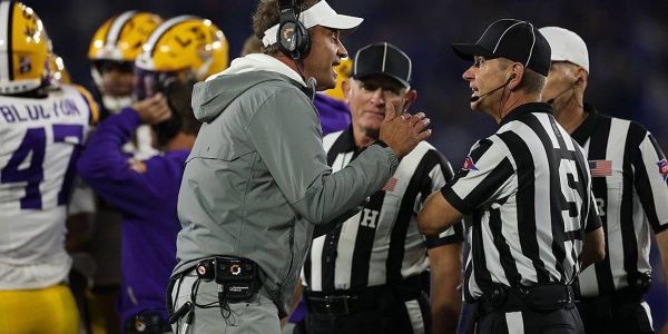Kiffin says the line judge told him there was “too much at stake” to blow Kentucky’s goal-line push dead before halftime