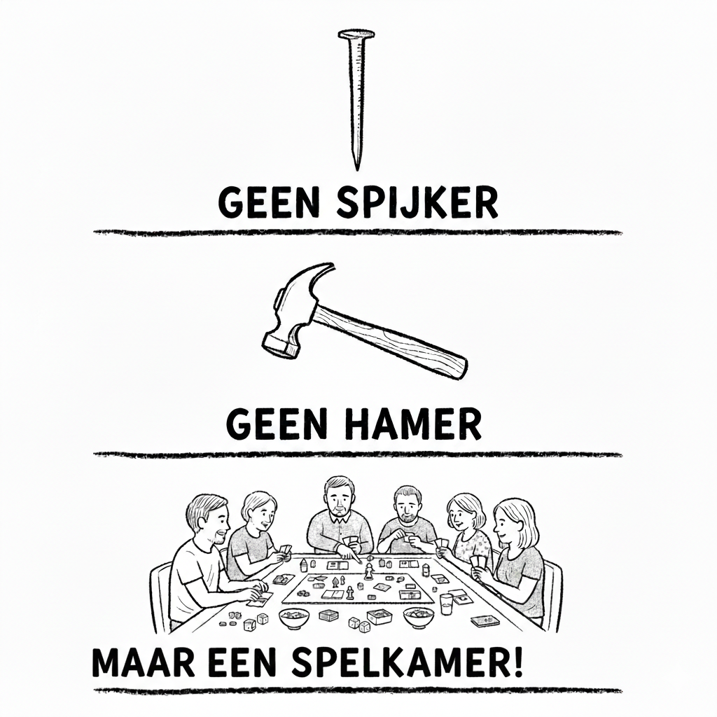 Geen spijker. Geen hamer. Maar een spelkamer!