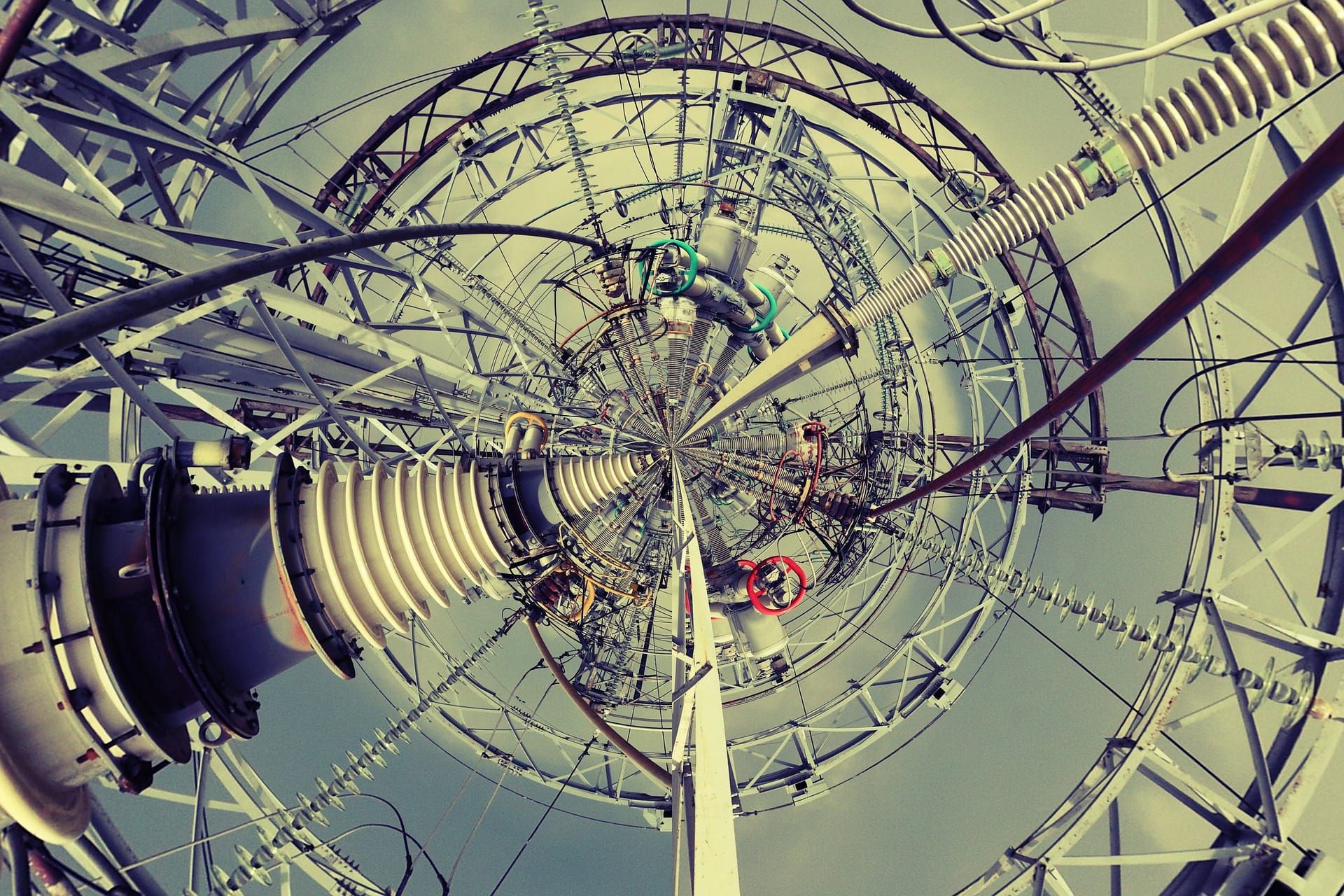 A giant clump of electrical transmission hardware. Looks a little like Dr. Frankenstein's setup, TBH.