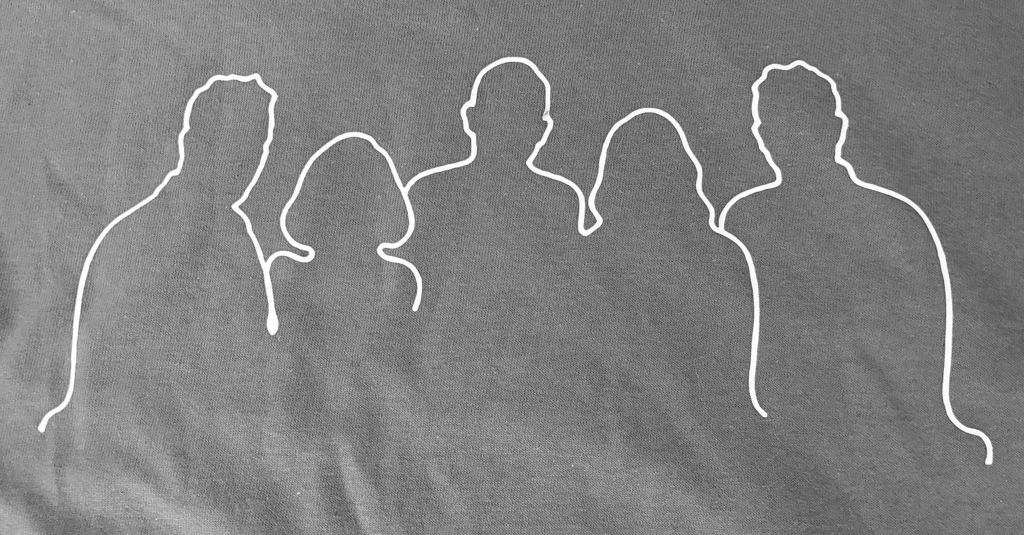 A silhouette of unknown people ... perhaps relatives from the future.