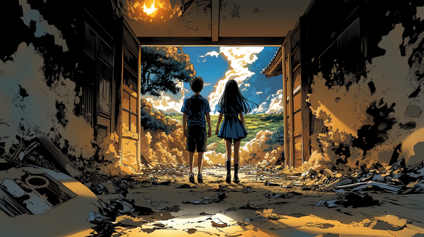 A boy and a girl spot a way out of a dark and dangerous situation.