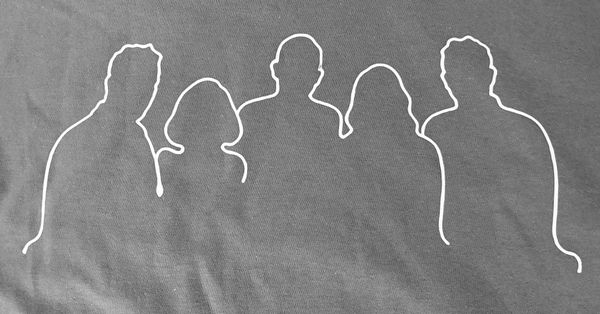 A silhouette of unknown people ... perhaps relatives from the future.