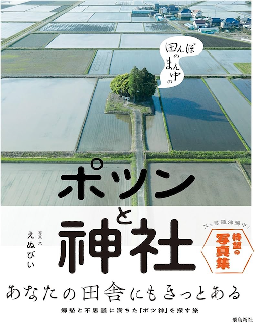田んぼのまん中の ポツンと神社
