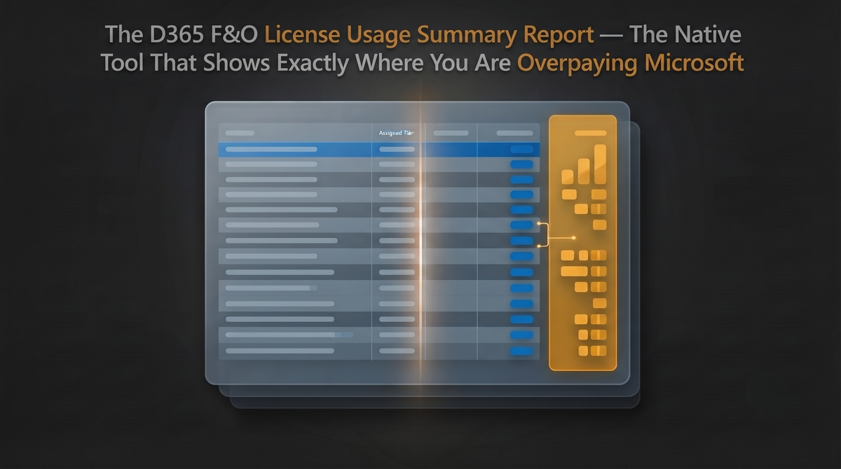 The D365 F&O License Usage Summary Report — The Native Tool That Shows Exactly Where You Are Overpaying Microsoft