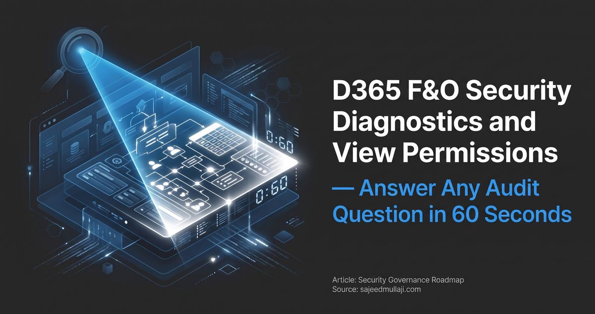 D365 F&O Security Diagnostics and View Permissions — Answer Any Audit Question in 60 Seconds
