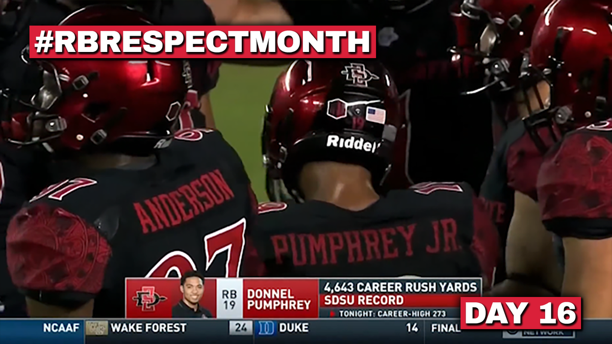 RB Respect Month Vol. 2, Day 16: Donnel Pumphrey breaks Marshall Faulk's rushing record (2016)