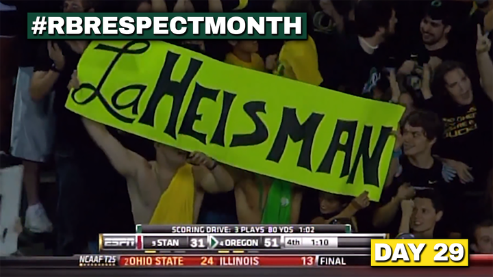 RB Respect Month Vol. 2, Day 29: LaMichael James and Oregon out-physical Stanford (2010)