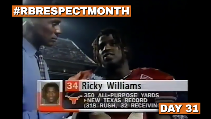 RB Respect Month Vol. 2, Day 31: Ricky Williams eats Rice as a pre-Heisman snack (1998)