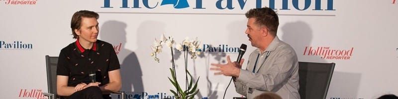 Aaron Hillis speaks with actor/filmmaker Paul Dano at the American Pavilion (Cannes Film Festival).