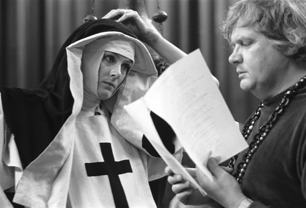 Ken Russell and Vanessa Redgrave on the set of THE DEVILS (1971)
