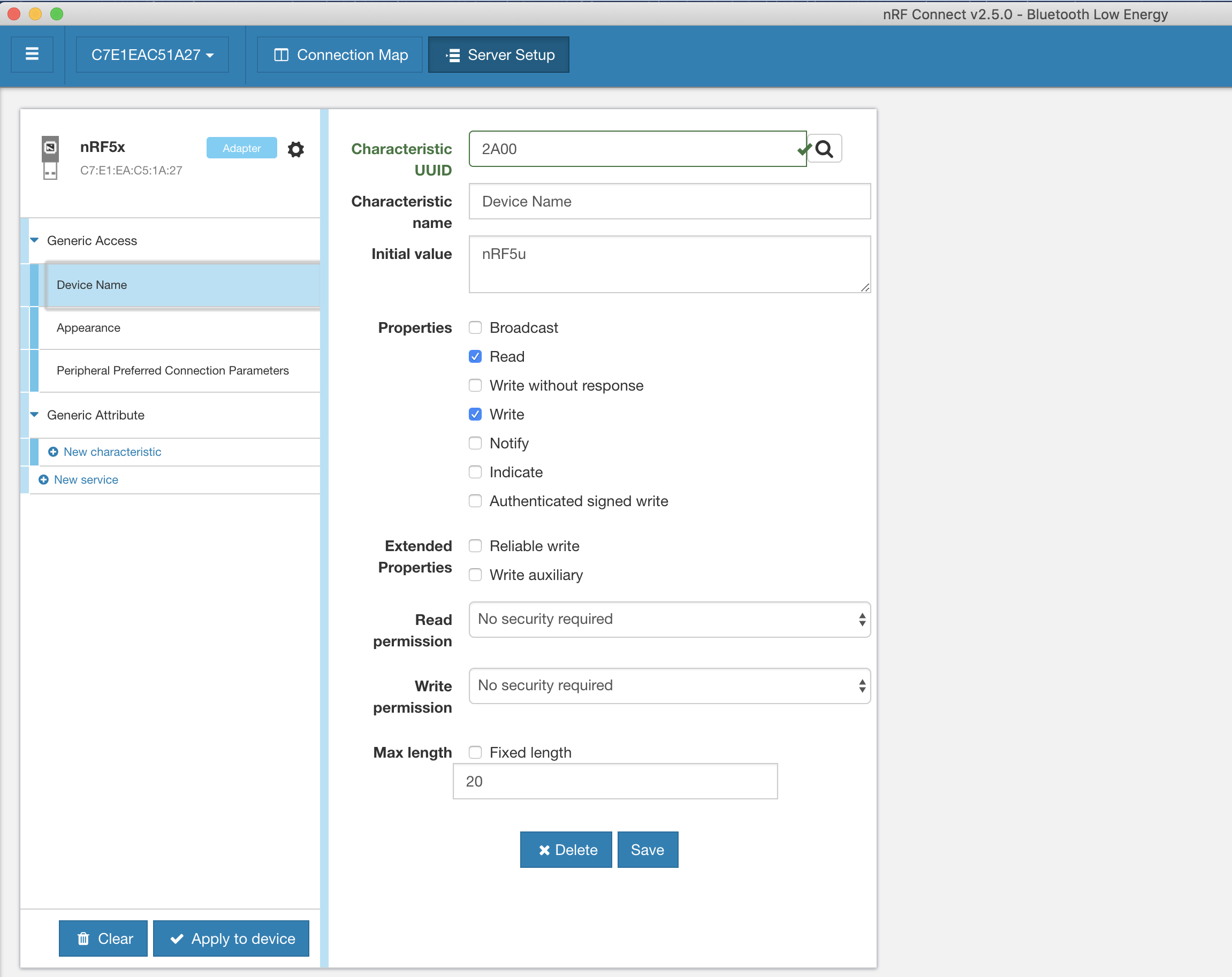 Modifying characteristics