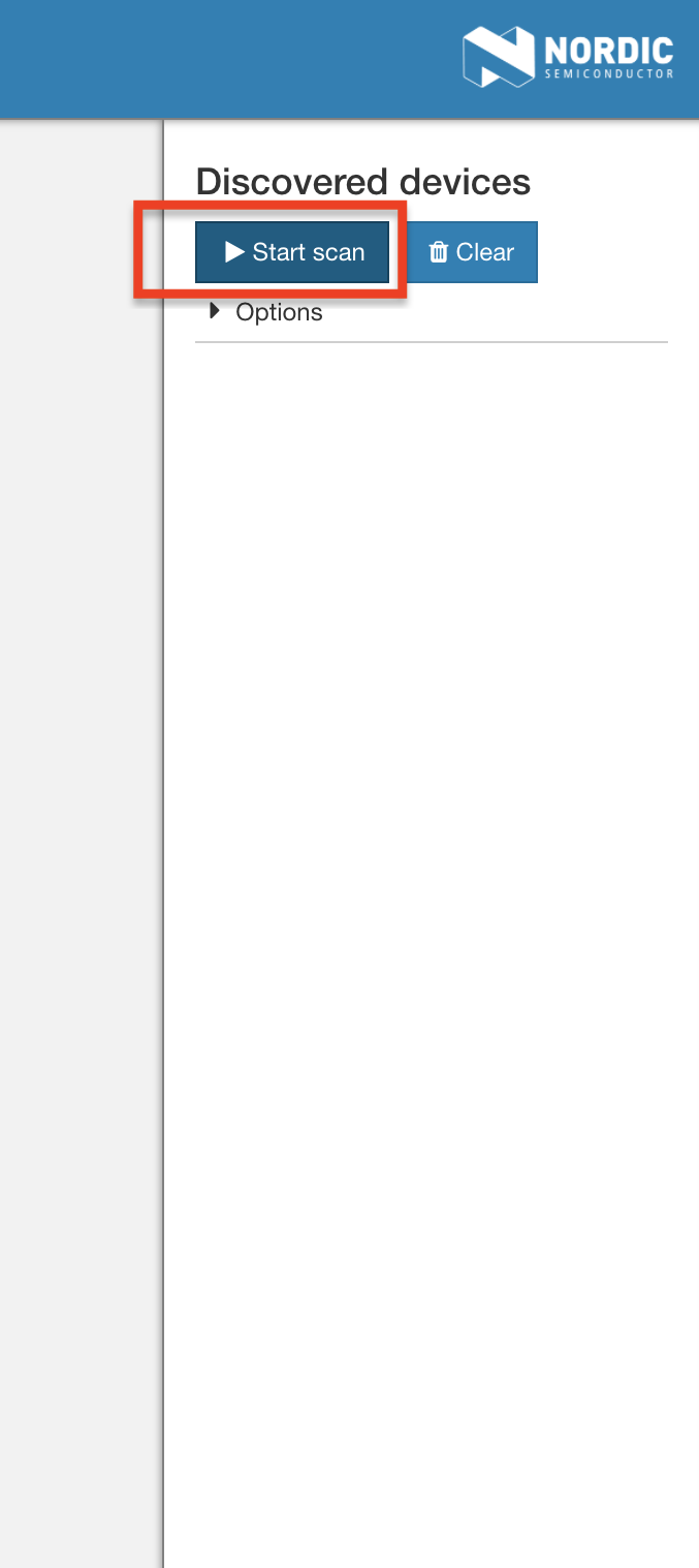 nRF Connect Start Scan