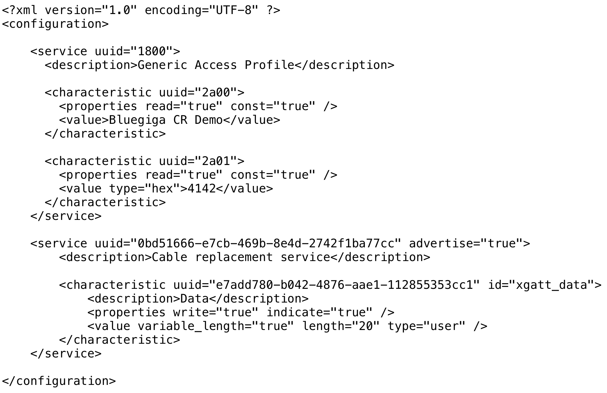 GATT xml example
