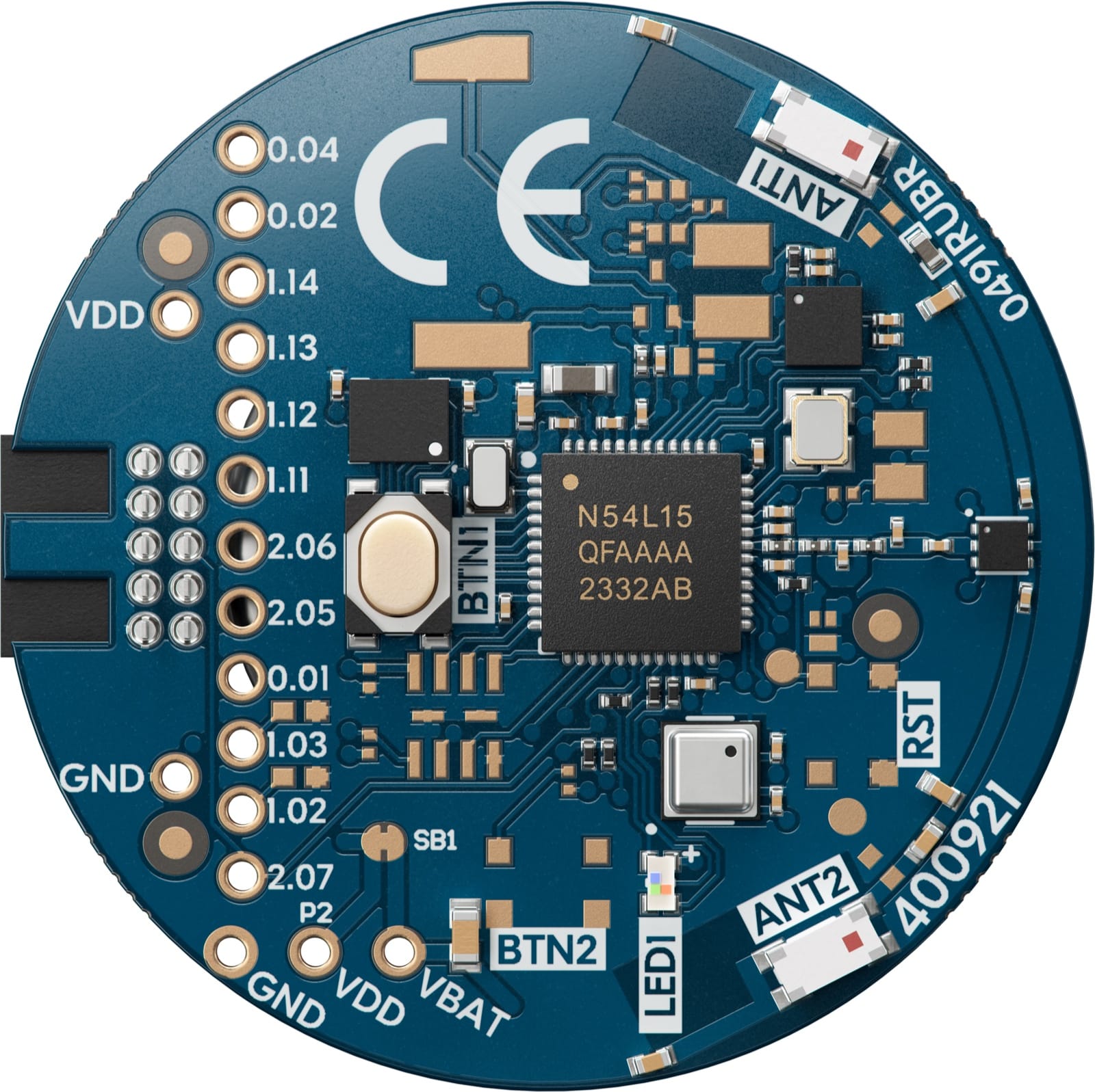 Front of the nRF54L15 Tag